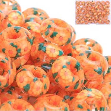 Imagem de AIPRIDY Miçangas da sorte para meninas, contas de âmbar para amantes, contas espaçadoras de grande orifício, contas de artesanato europeu, para fazer pulseiras de berloques DIY (sol)