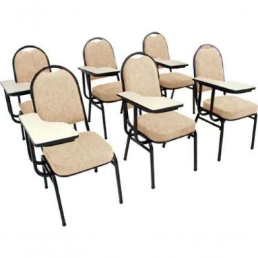 Imagem de Kit Com 6 Cadeiras Para Auditórios Linha Hotel Bege - DESIGN OFFICE MÓ