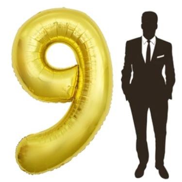 Imagem de Yimen Bloon Balão Gigante De 65" Com Número Em Folha Ouro, Hélio Para Festa Aniversário Infantil, Suprimentos Decoração Tema Casamento E Celebração (Mais 9)