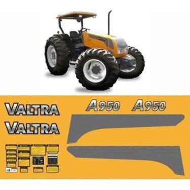 Imagem de Kit Completo Faixas Adesivas Compatível Trator Valtra A950 - Spts