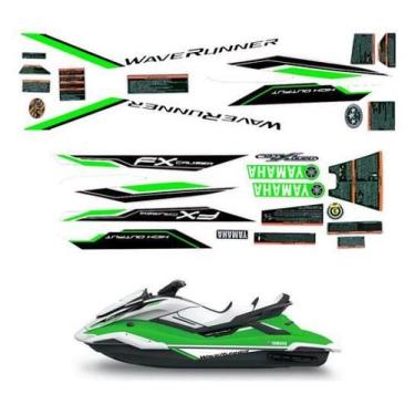 Imagem de Kit Adesivo Yamaha Fx Ho 2021 Verde/Branco - Spts