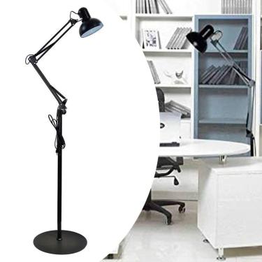 Imagem de Luminaria Abajur Chao E27 Metal Articulada Iluminaçao Sofa Mesa Sala Trabalho Estudos Leitura Decoraçao
