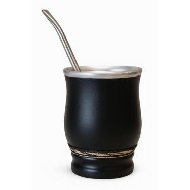 Imagem de Kit terere COPO Cuia Alumínio Revestida Couro com Bomba Inox - Aports