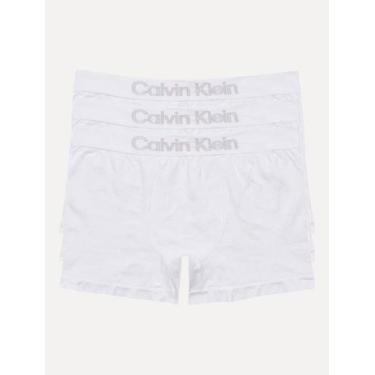 Imagem de Cueca Calvin Klein Low Rise Trunk Sem Costura Branca Pack 3UN, S/P