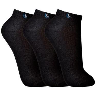 Imagem de Meias Lupo - Kit C/3 Pares Meias Cano Curto Ref.3225-089, Preto, 33-36