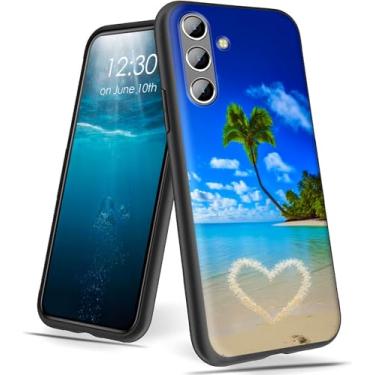 Imagem de BPQOJB Capa para Samsung Galaxy S25 com design de padrão de palmeiras de praia ultrafina, leve e macia TPU protetora para Samsung Galaxy S25 6,2 polegadas 2025
