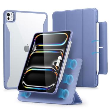 Imagem de ESR Capa para iPad Pro de 11 polegadas M4 (2024), capa com suporte para lápis, capa magnética removível, suporte vertical, suporte para Pencil Pro e Pencil (USB-C), série Rebound 360, Roxo