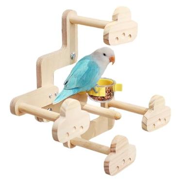Imagem de Poleiro Para Papagaios | Poleiro com Recipiente de Alimentos para Pássaros | Acessórios para Gaiola Balanço Brinquedo para Descanso Exterior Viagem Brincadeira Casa Exercício Interior para Periquitos