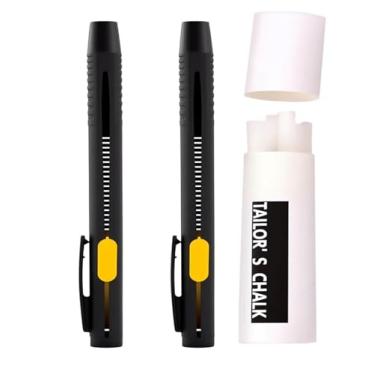 Imagem de Livalur Conjunto de canetas marcadoras de tecido apagável a calor, 2 canetas com 20 recargas, para costura, acolchoamento, bordado