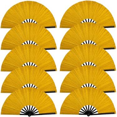 Imagem de 10 peças de leque de botas no chão, ventiladores de palmas para dança de linha, fãs de rave grandes com glitter de 33 cm, ventilador dobrável portátil dobrável para dança, festivais de música EDM e