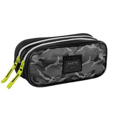Imagem de Estojo escolhas c/ 2 compartimentos y camuflado - sestini