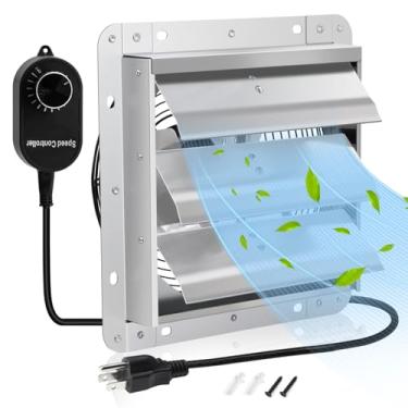 Imagem de Criditpid Exaustor de obturador de 17 cm, ventilador de ventilação montado na parede para estufa, galpão, garagens, porão, loja, galinheiro, exaustor de alta velocidade de 760 CFM com controlador de