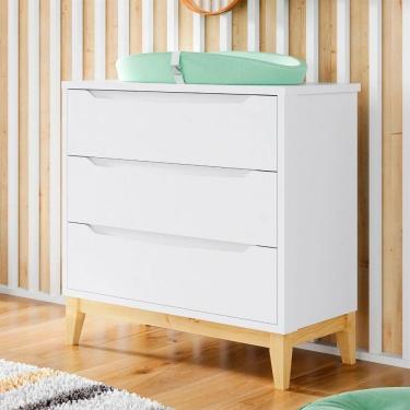 Imagem de Cômoda Infantil Retrô Coleção Amor Perfeito Divicar Branco