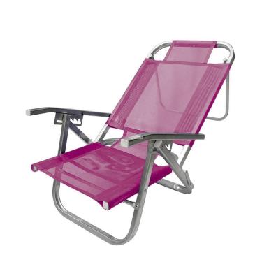 Imagem de Cadeira de Praia Reclinável Botafogo PVC - Rosa