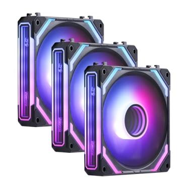 Imagem de Kit com 3 Fans Redragon ARGB Infinity Mirror Pretas Interligáveis 120 mm