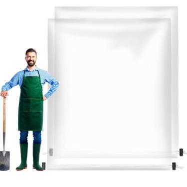 Imagem de ANPHSIN 2 peças de proteção contra congelamento de cobertura de plantas de inverno extragrande, 179,8 cm x 210 cm, sacos de plástico para geada de plantas com cordão, coberturas de abrigo de plantas à prova d'água para arbustos de jardim ao ar livre palmeiras árvores frutíferas