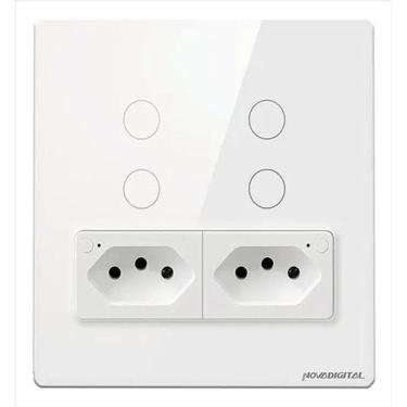 Imagem de Interruptor Touch Wi-Fi Novadigital 4 Botões 2 Tomadas 4X4