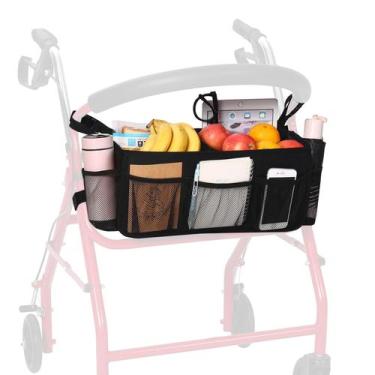 Imagem de Rollator Basket BWJYXXSC Atualizado Grande Oxford Preto de 16,2 L