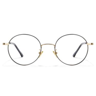 Imagem de Óculos de luz azul Cyxus Round Metal Frame Clear Lens