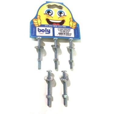 Imagem de Parafusos Phillips Rosca Máq. 3/16"x2" c/ 5 Porcas e Arruelas 5 Pçs - 