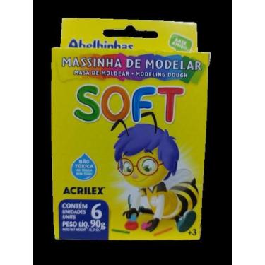 Imagem de Massa de modelar Acrilex soft 6 cores 90g