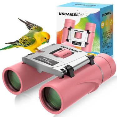 Imagem de Binóculos USCAMEL 8x21 Compact para adultos e crianças - rosa