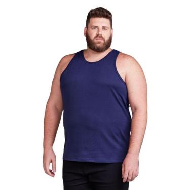 Imagem de Regata Masculina Plus Size Algodão Extra Grande - Daze Modas, G4, Azul