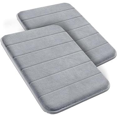 Imagem de Kit 2 Tapetes Antiderrapante Super Soft para Banheiro – Tapete Absorvente e Macio, Multiuso para Box, Banheira, Quarto e Decoração (CINZA)