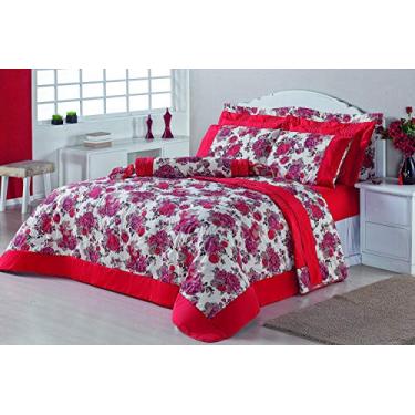 Imagem de Kit Portinari 3 Peças Tecido Superior Percal 150 Fios Mellindre Vermelho Queen Tecido