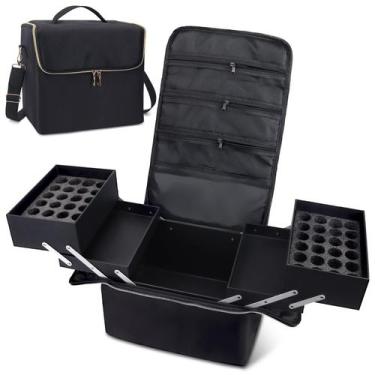 Imagem de Estojo de maquiagem para viagem Deciniee Large Black 4 Tier