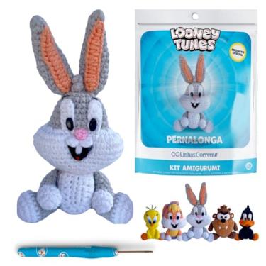 Imagem de Kit Amigurumi Looney Tunes Oficial Linhas Corrente – Coleção Completa com 5 Personagens + Agulha e Receita QRCode (Pernalonga)