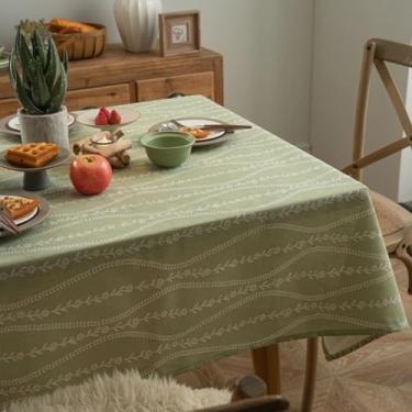 Imagem de Toalha de mesa floral retangular estilo casa de fazenda toalha de mesa boho listrada toalha de mesa à prova de poeira para cozinha, jantar, café, buffet, cozinha, piquenique, festa, interior, exterior