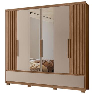 Imagem de Guarda-Roupa Casal 6 Portas Bater 5 Gavetas Amazonas Moval Roupeiro
