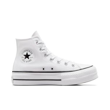 Imagem de Converse Tênis feminino Chuck Taylor All Star Lift Hi, Branco/Preto/Branco, 13 Women/11 Men