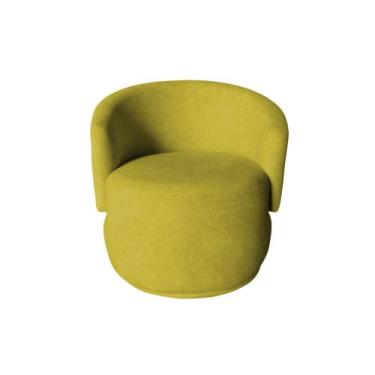 Imagem de Poltrona Decorativa Beatriz Orgânica Veludo Amarelo - Mansão Decor