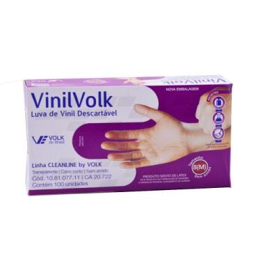 Imagem de Luva De Vinil Volk Sem Amido c/100un Tam. M - Volk do Brasil