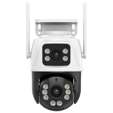 Imagem de Câmera de Segurança Exterior A28b IP66 com Visão Noturna e Detecção de Movimento, Dupla Lente