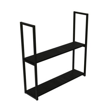 Imagem de Prateleira Industrial Brasforma 1 Prateleiras com Suporte Preto 90x20cm