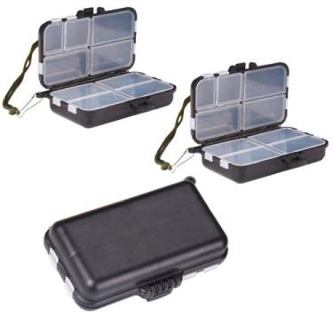 Imagem de Kit 3 Estojo Organizador Pesca Remedio 9 Divisórias Compacto - Kala