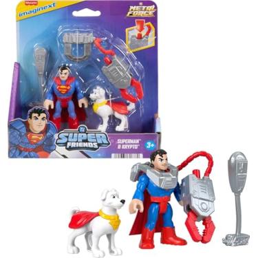 Imagem de Fisher-Price Imaginext DC Super Friends, Metal Force Action Figures & Accessory Set with 3-inch Superman, Krypto Super Dog & Grabbing Tool