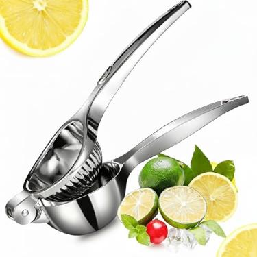 Imagem de Jebeeyoo Espremedor de limão profissional e espremedor de frutas cítricas – Espremedor portátil de aço inoxidável 316 resistente para extração rápida e de alto rendimento com coador de polpa - ideal