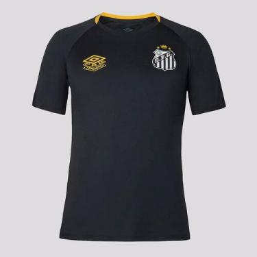 Imagem de Camisa Santos Treino 25/26 Umbro Masculina - Preto, GG, Preto, Amarelo