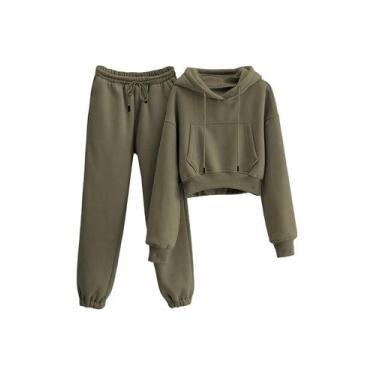 Imagem de Agasalho feminino casual com capuz de lã Airport Outfits Ziqoty