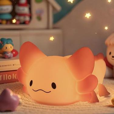 Imagem de Luz noturna ZKlili Axolotl Kids com temporizador e USB de 16 cores