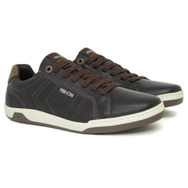 Imagem de Sapatênis Ferracini Lexus Cadarço Elástico Conforto, Marrom chocolate,