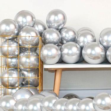 Imagem de Balão de festa COLORFUL ELVES Metallic Silver 25 cm, pacote com 100