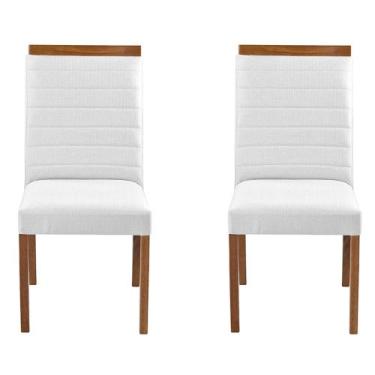 Imagem de Kit 2 Cadeiras Decorativas Sala de Jantar Luxo Sueli Facto Branco - Mo