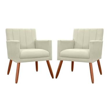 Imagem de Kit 02 Poltronas Decorativa Cecília Suede Cores Variadas - DS Estofado