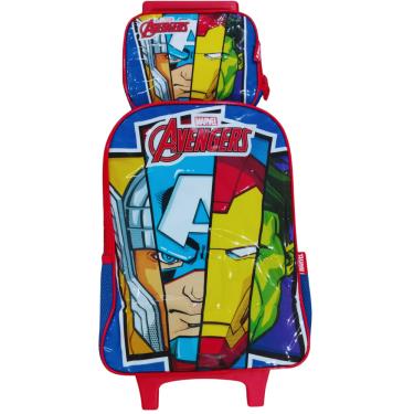 Imagem de Kit Mochila Infantil Com Lancheira Vingadores Azul - Luxcel