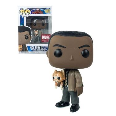 Imagem de Funko Pop Captain Marvel 447 Nick Fury w/ Goose the Cat